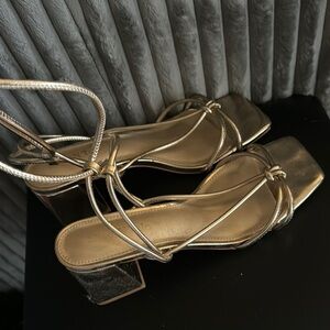 Elegant Gold Strappy Heels